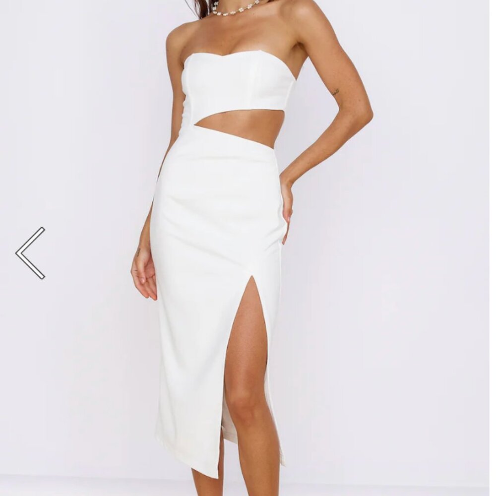 Hello Molly Love At First Sight Midi Dress White - XS